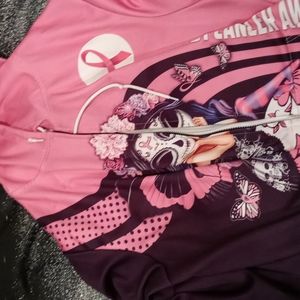 Full zip breast cancer awareness hooded jacket